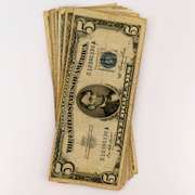 10 $ 5 Blue Seal Silver Certificates