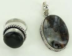 Silver and Natural Stone