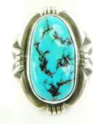 Wilson Padilla Sterling Turquoise Navajo Ring, 8