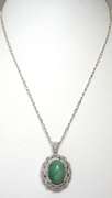 Striking Massive 11.57CTW Natural Emerald & White Sapphire Necklace