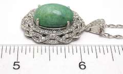 Striking Massive 11.57CTW Natural Emerald & White Sapphire Necklace