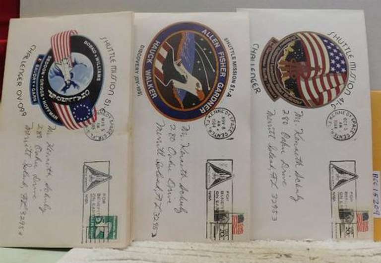 Postal Covers: 13 ea, 1984 to 1986 Space, Launch Day co
