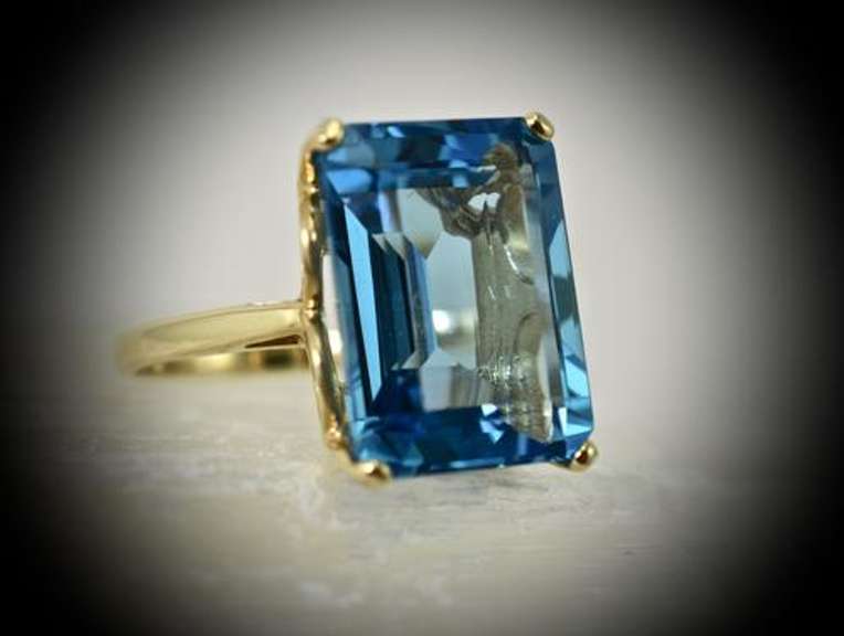 Bold and Fun Blue Topaz 14K Ring
