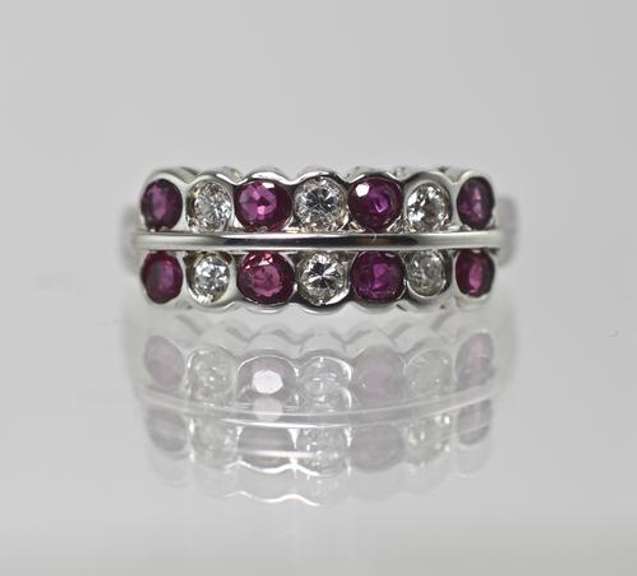 Absolutely Lovely Red Ruby and Diamond 14K Ring