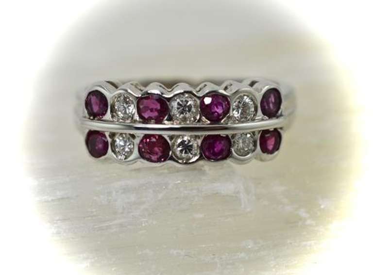 Absolutely Lovely Red Ruby and Diamond 14K Ring