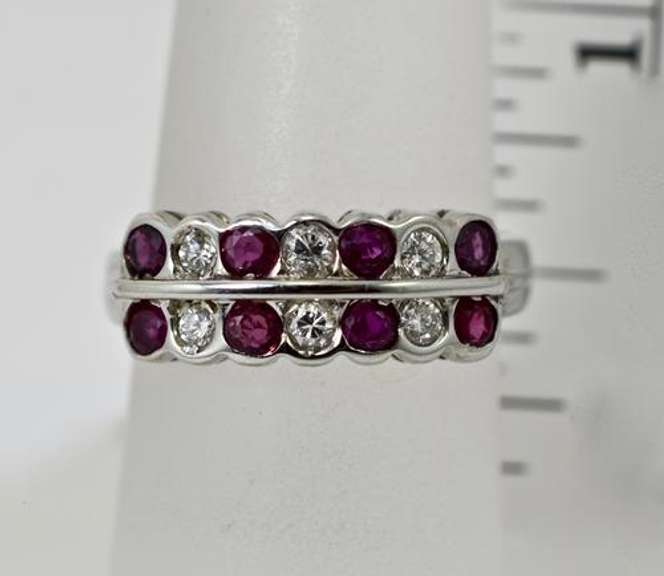 Absolutely Lovely Red Ruby and Diamond 14K Ring