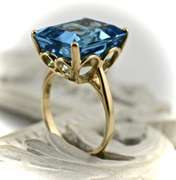 Bold and Fun Blue Topaz 14K Ring