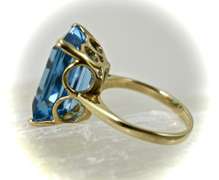 Bold and Fun Blue Topaz 14K Ring