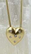 Stunning Contemporary Diamond Heart 14K Necklace