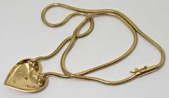 Stunning Contemporary Diamond Heart 14K Necklace