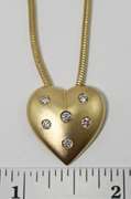 Stunning Contemporary Diamond Heart 14K Necklace