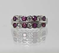 Absolutely Lovely Red Ruby and Diamond 14K Ring