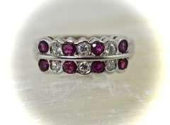 Absolutely Lovely Red Ruby and Diamond 14K Ring