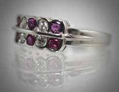Absolutely Lovely Red Ruby and Diamond 14K Ring