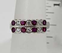 Absolutely Lovely Red Ruby and Diamond 14K Ring