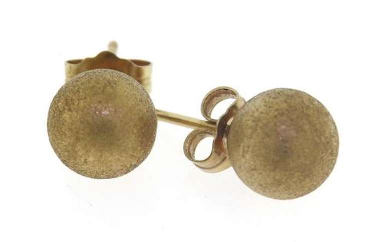 Beautiful 8mm Textured Gold Stud Earrings