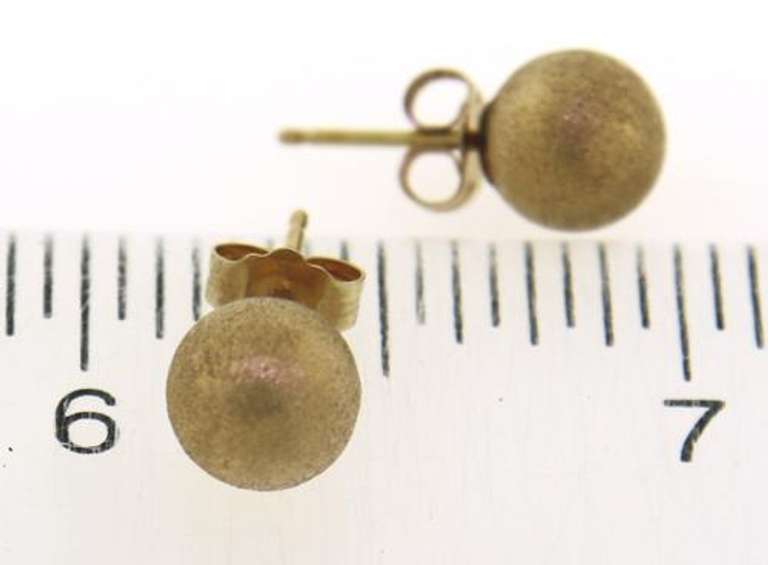 Beautiful 8mm Textured Gold Stud Earrings