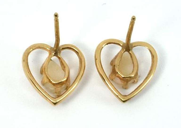 Cute Opal Heart Earrings