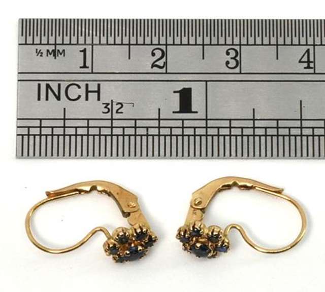 Useful 14k Sapphire Cluster Earrings