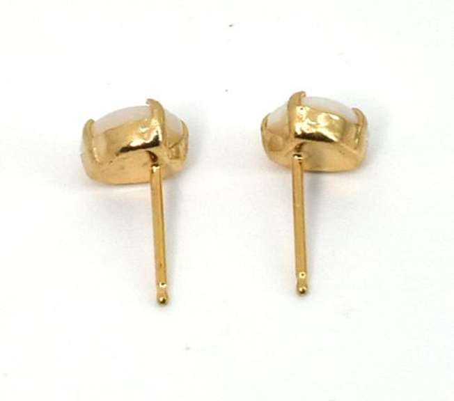 Heart Shaped Opal Stud Earrings