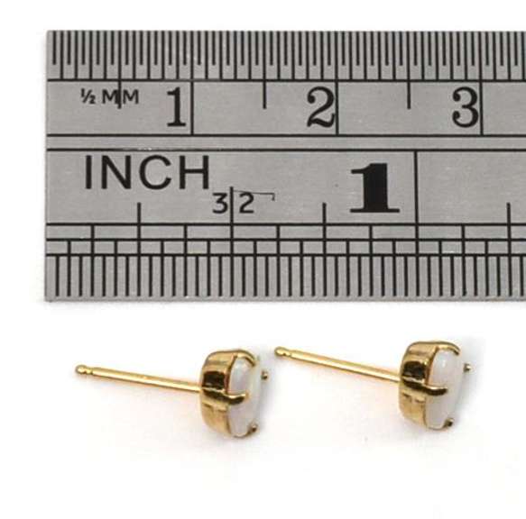 Heart Shaped Opal Stud Earrings