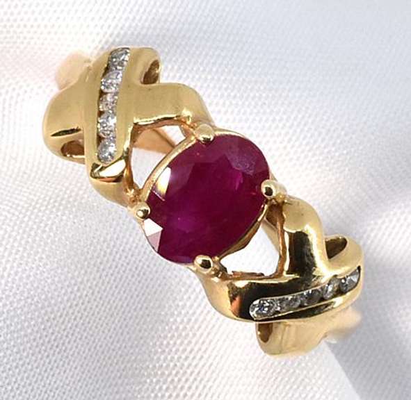 Stylish XOX Ruby Ring