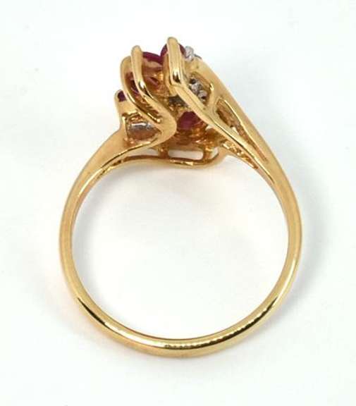 Lovely Spray of Rubies & Diamonds Ring