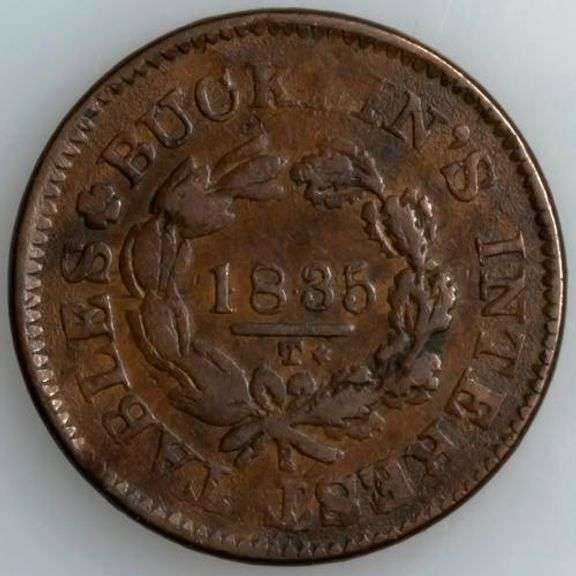 1835 Bucklins Bookkeeping Interest Tables Hard Times Token