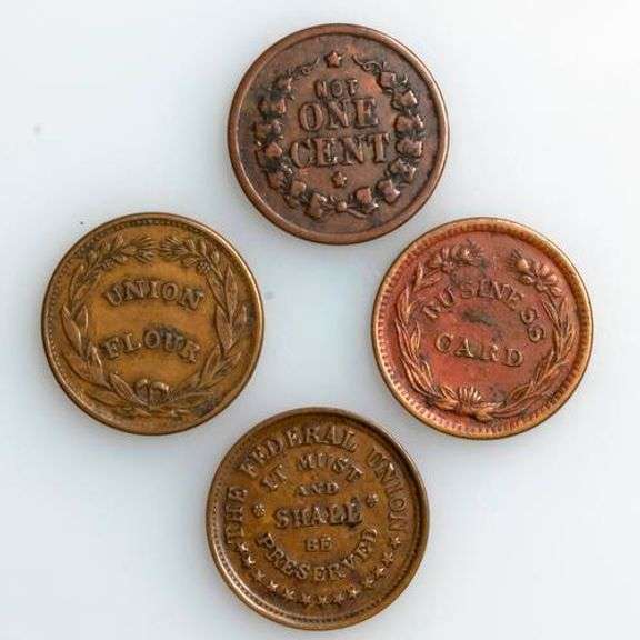4 No Date Civil War Tokens