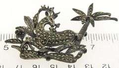 Sterling Silver Deer Laying in Bush Pin Brooch