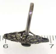Sterling Silver Black Onyx and Marcasite Ring