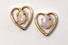 Cute Opal Heart Earrings