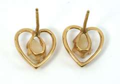 Cute Opal Heart Earrings