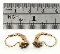 Useful 14k Sapphire Cluster Earrings