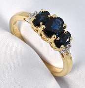 Tasteful 3 Sapphire Ring