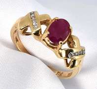 Stylish XOX Ruby Ring