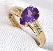 Classic Pear Shaped Amethyst Ring