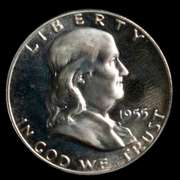 1955 Gem Cameo Proof Franklin Half Dollar