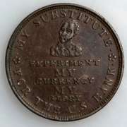 1834 My Substitute For The US Bank AU Hard Times Token
