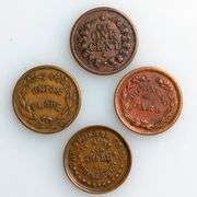4 No Date Civil War Tokens