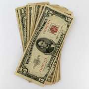 10 Assorted 1953 1963 Series Nicer $5 Red Seal US Notes