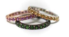 Group of 3 Stacking 18K Colored Stone Bands