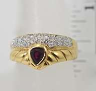 Appealing-to-the-Eye 18K Ruby and Diamond Ring