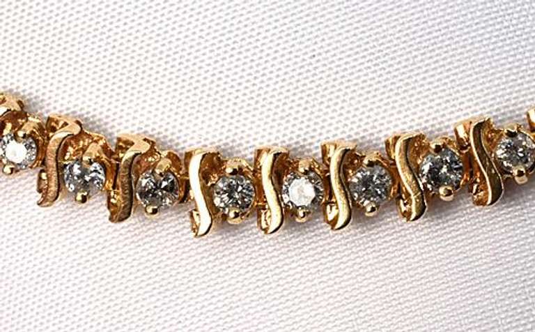 Gorgeous 1.38 Ct. TW Diamond Bracelet in 14K