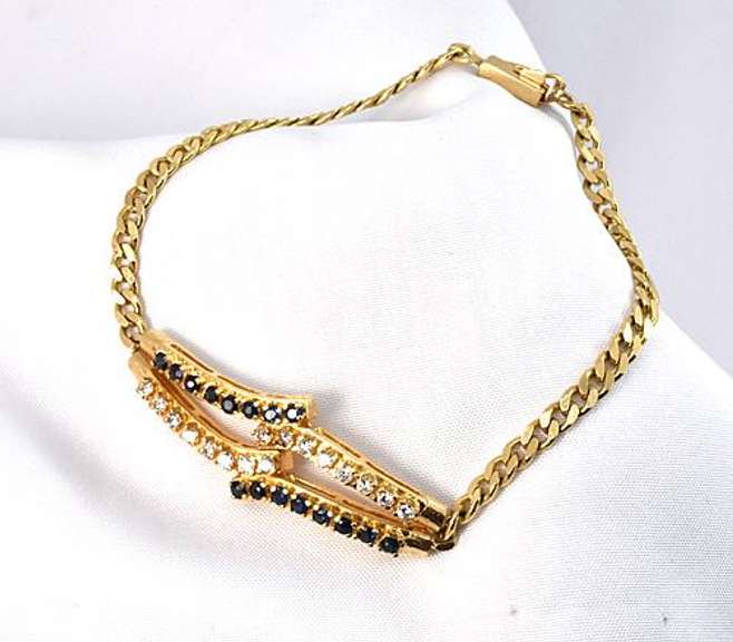 Ritzy Sapphire &  Diamond Bracelet in 14K YG