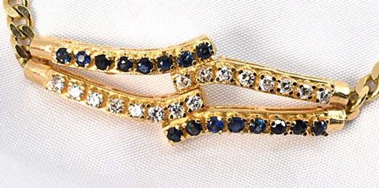 Ritzy Sapphire &  Diamond Bracelet in 14K YG