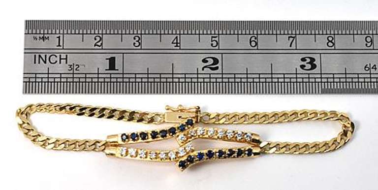 Ritzy Sapphire &  Diamond Bracelet in 14K YG