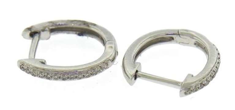Fancy White Gold Diamond Huggies Earrings