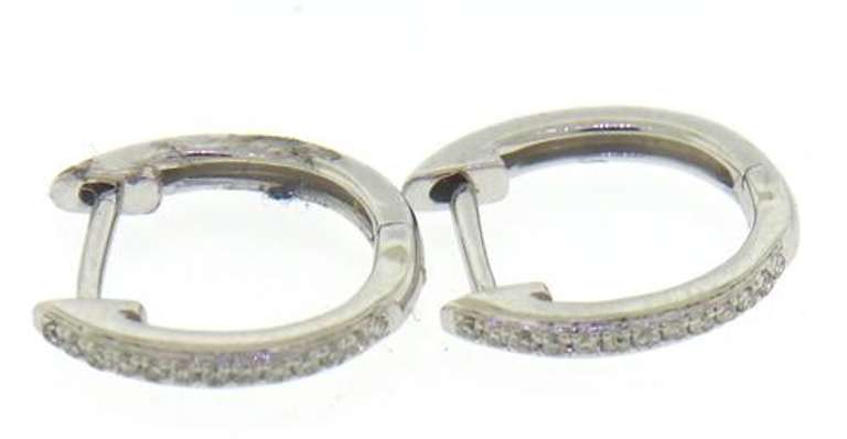 Fancy White Gold Diamond Huggies Earrings