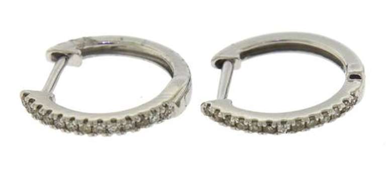 Lovely Diamond Huggies White Gold Earrings